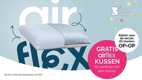 Een wit kussen met blauwe tekst