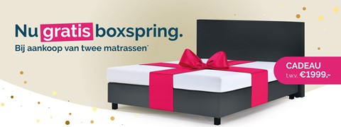 Boxspring in strik, cadeau t.w.v. €1.999,-