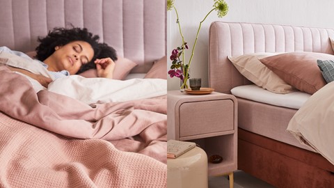 Boxspring Ruby met vrouw erop