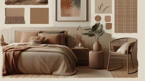 Een slaapkamer met een bed en een stoel